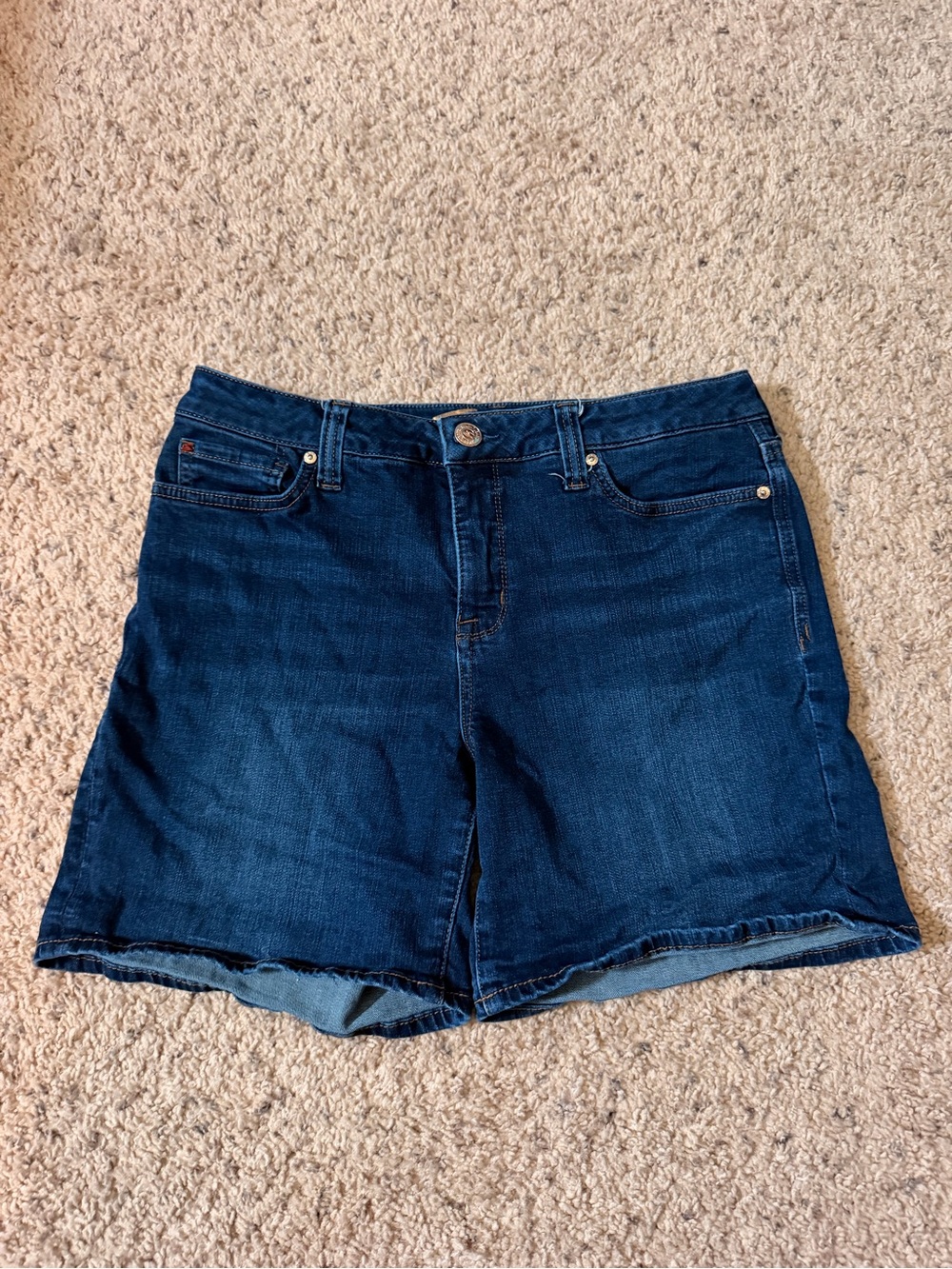 7 For All Mankind Dark Blue Denim Jean Shorts